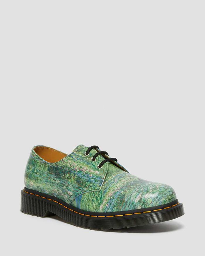 Dr Martens Mens 1461 The National Gallery Monet Oxfords Green - 57602EMQR